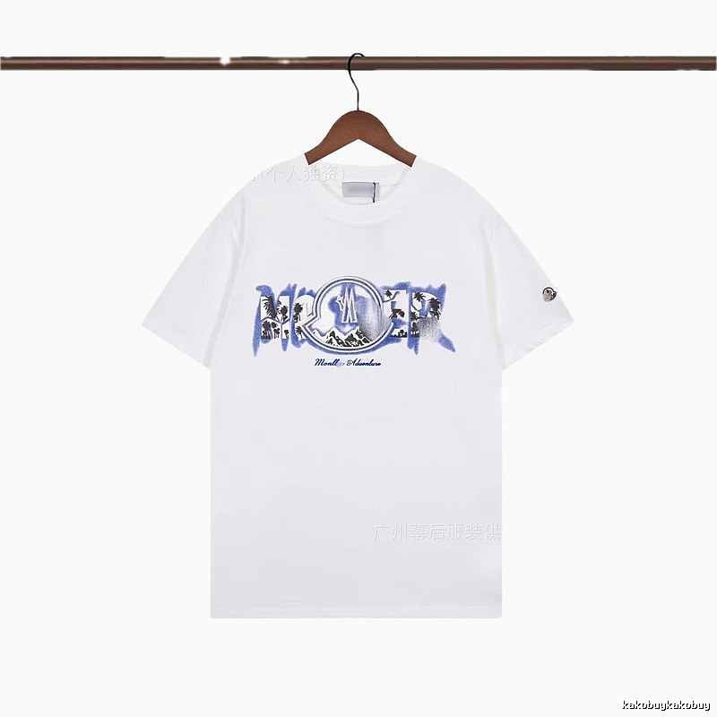 Moncler Casual Printed White Short-sleeve T-shirt