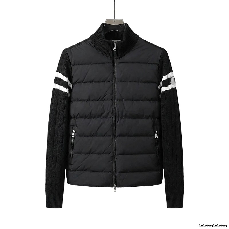 Moncler patchwork stylish black coat
