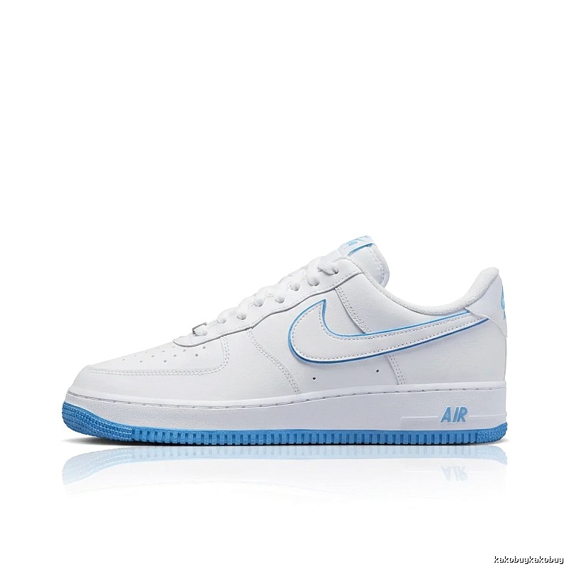 Nike Air Force 1 Simple White and Blue Shoes