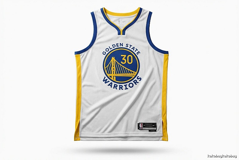 Nike Curry No.30 white, blue and yellow jersey