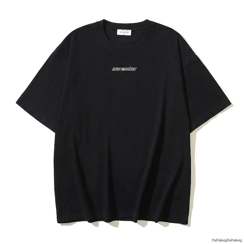 Off-White minimalist style black T-shirt