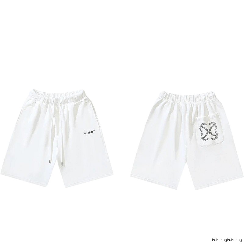 Off-White minimalist style white shorts