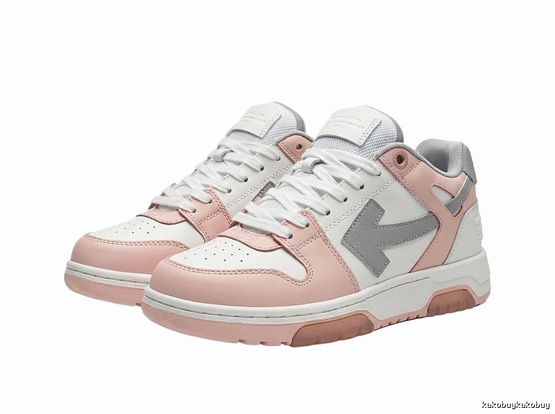 Off-White Pink and White Casual Sports Shoes