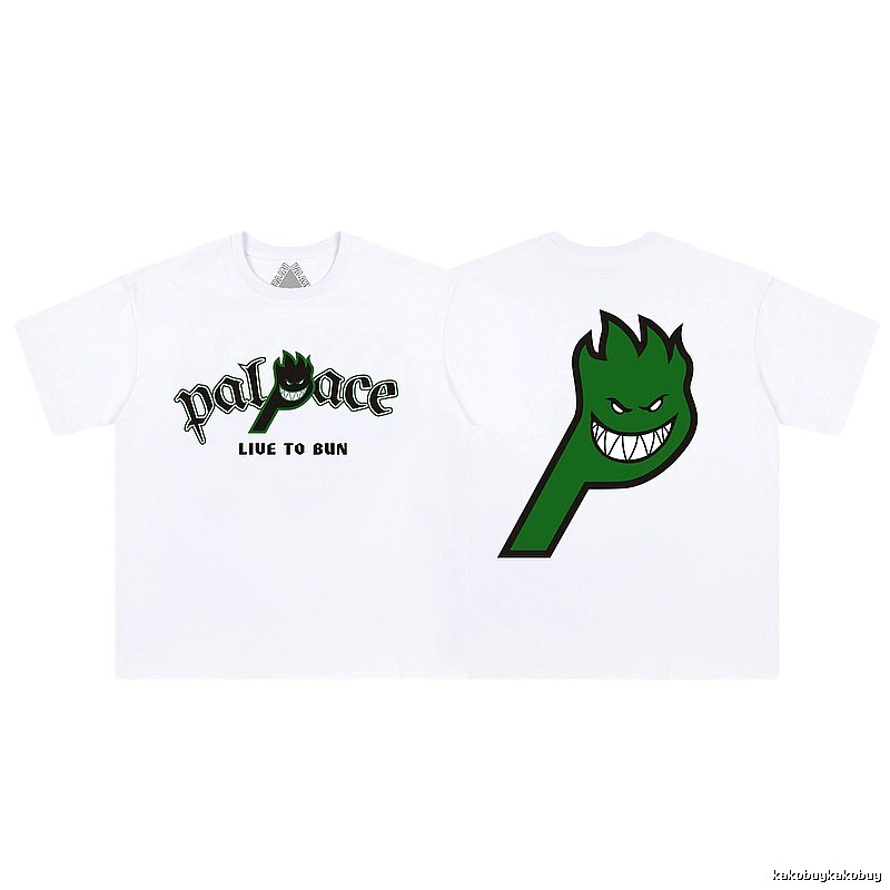 Palace Demon Print Street Style White T-Shirt