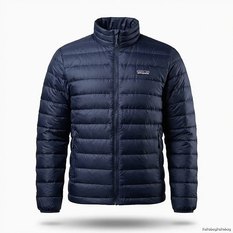 Patagonia's warm series dark blue cotton-padded jacket