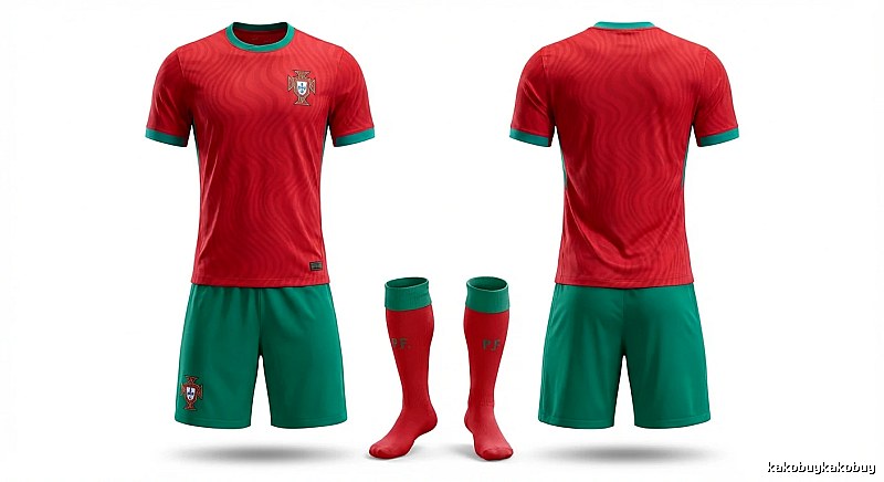 Portugal team's home jersey for the 26th - 27th season (red)