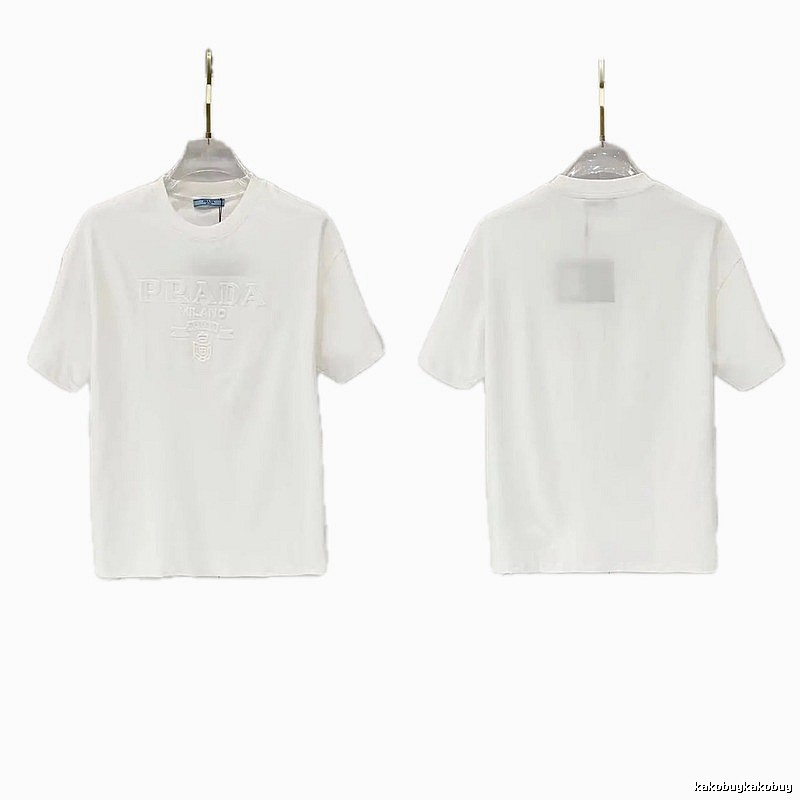 Prada Classic Collection Minimalist Style White Short-sleeved T-shirt