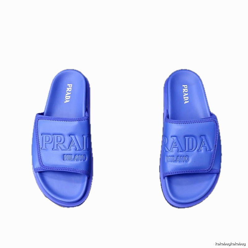 Prada Embossed Casual Purple Slides