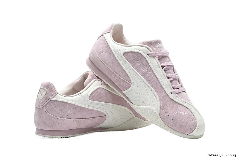 PUMA Retro Pink and White Athletic Shoes