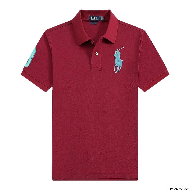 Ralph Lauren Polo with Horse Logo, Burgundy Short-sleeve