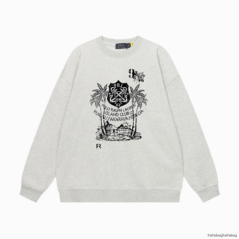 Ralph Lauren retro-style light gray sweatshirt