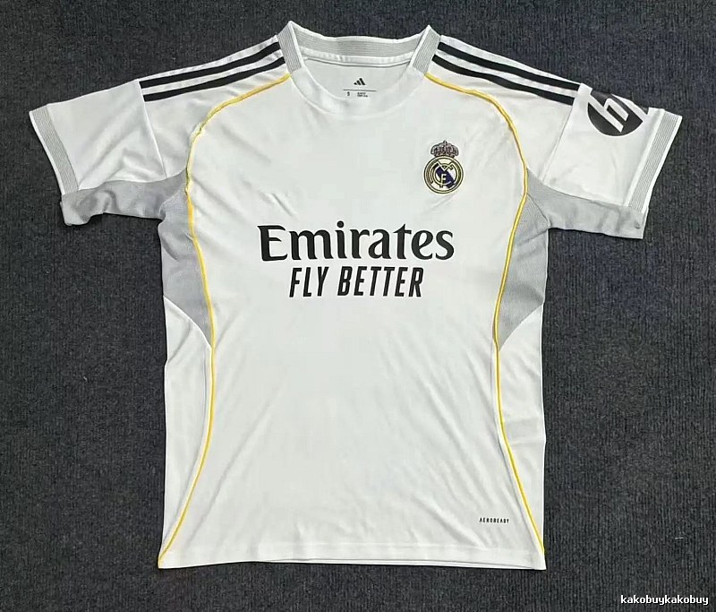 Real Madrid Classic Home soccer jersey White Football Gold for Daily Styling