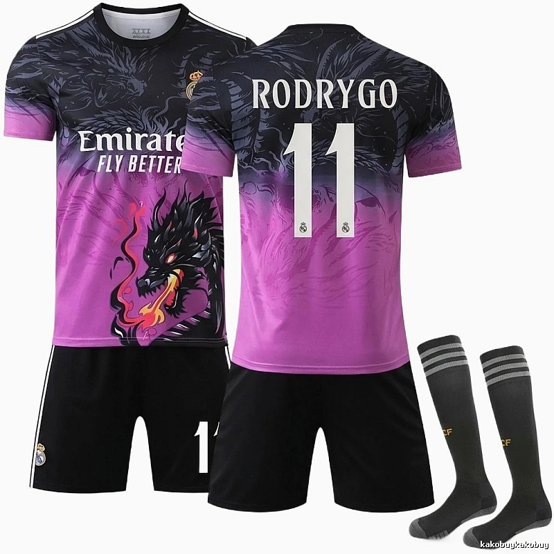 Real Madrid dragon pattern gradient style jersey
