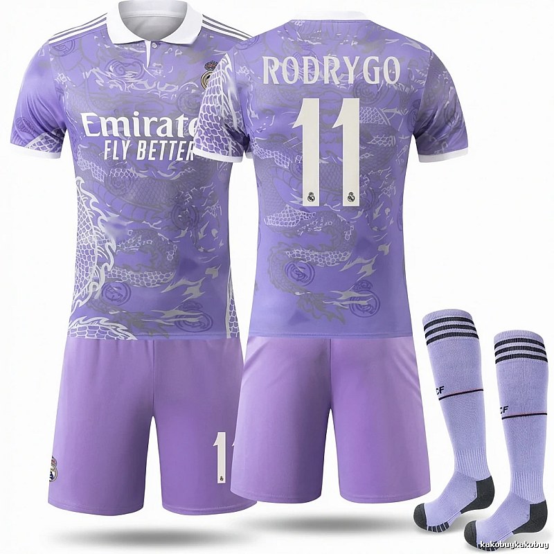 Real Madrid Dragon Pattern Trend Brand Purple Jersey