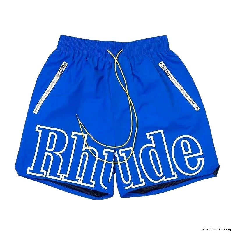 RHUDE Letter Wind Blue Shorts