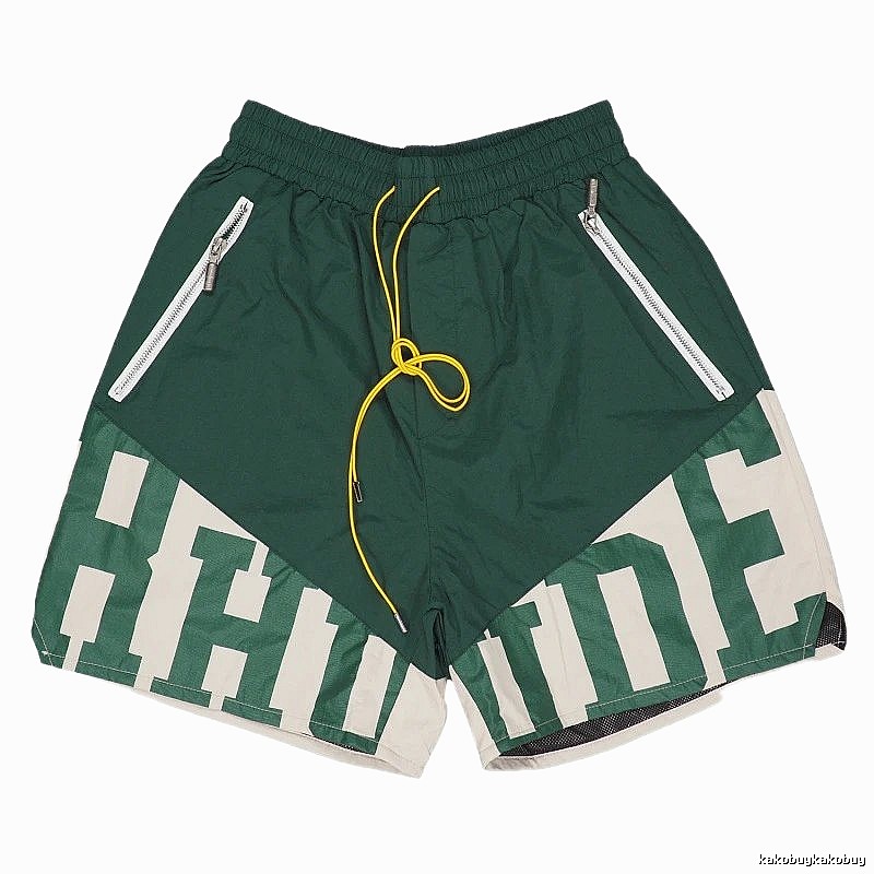 RHUDE sporty green shorts