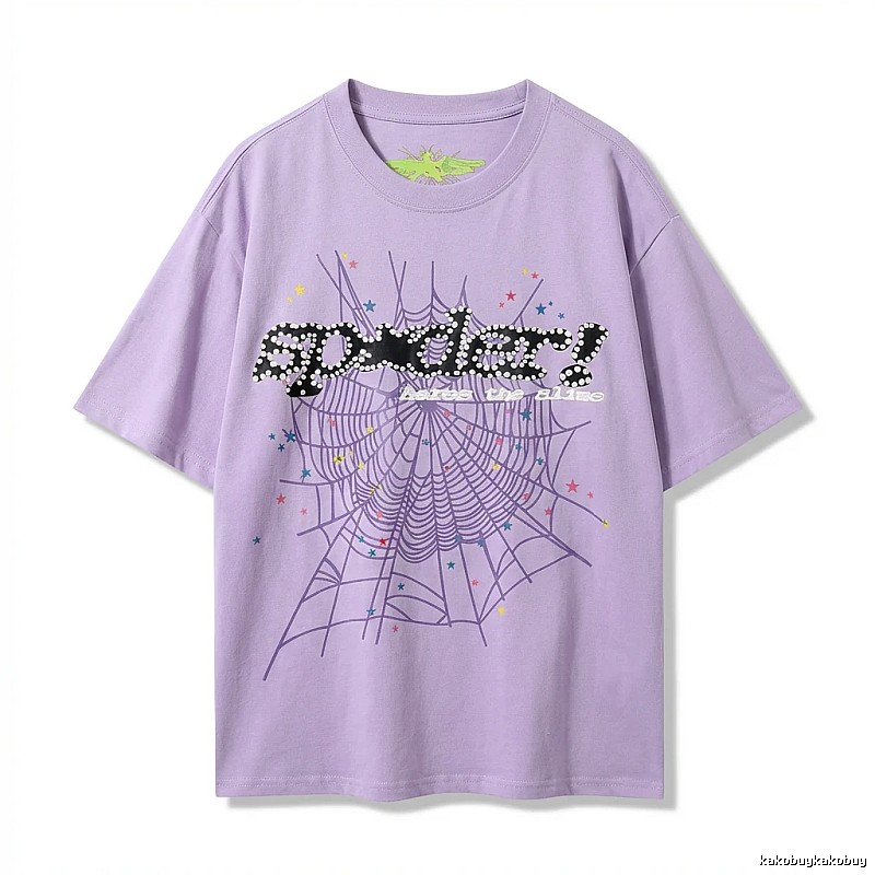 Sp5der Cobweb Style Light Purple T-shirt