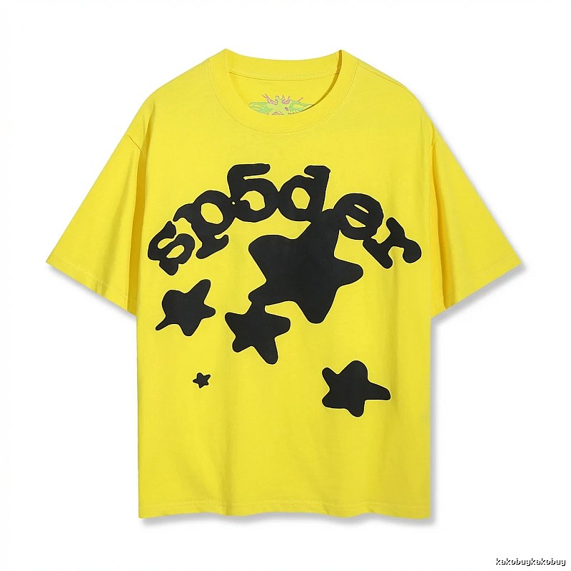 Sp5der Star Trend Brand Yellow T-shirt