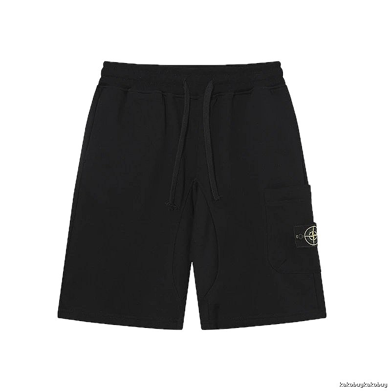 Stone Island Compass Collection Workwear Style Black Shorts
