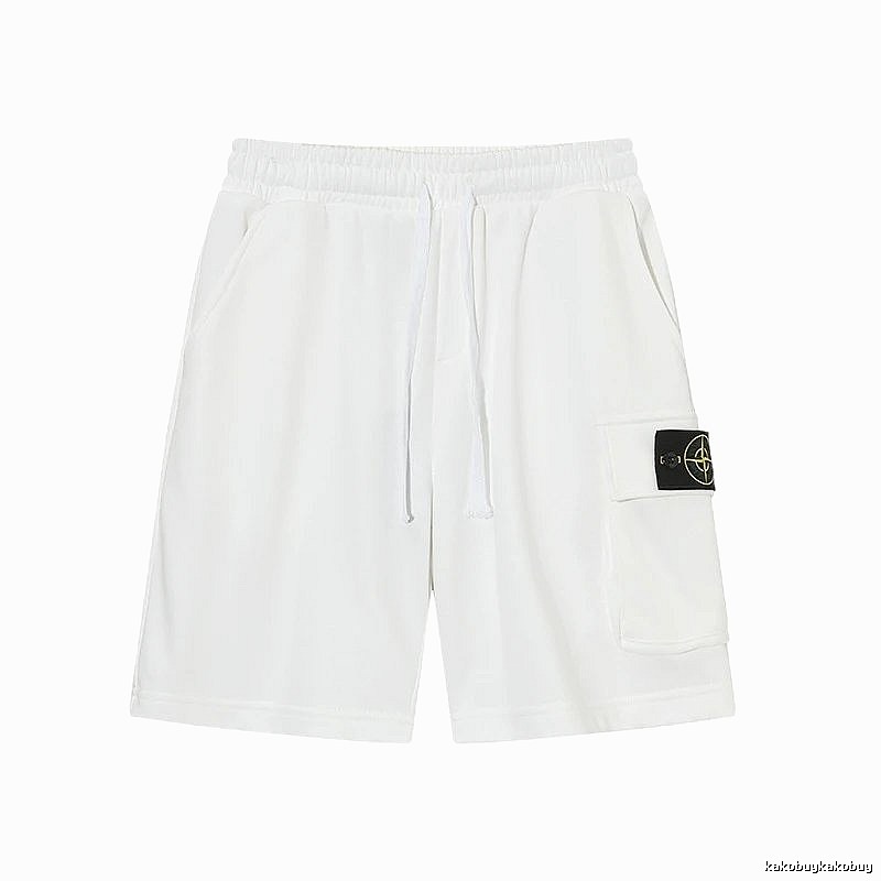 Stone Island Compass Series Workwear Style White Shorts
