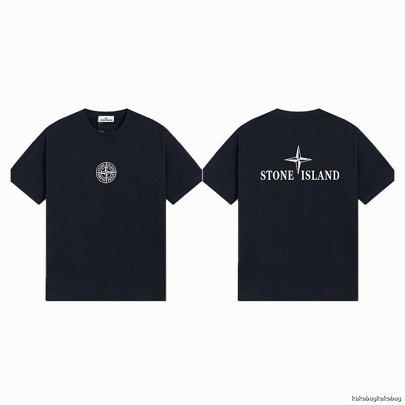 Stone Island Compass Street Style Black Short Sleeve T-shirt