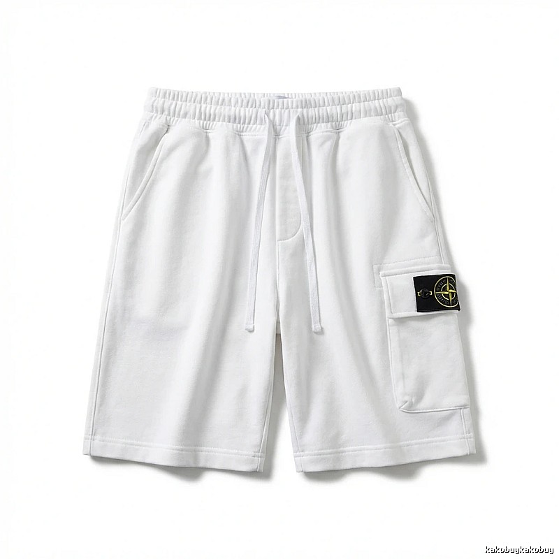 Stone Island functional style white shorts