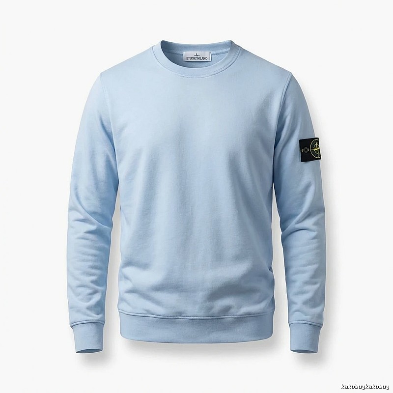 Stone Island minimalist light blue sweatshirt