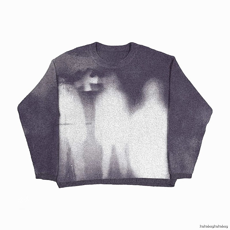 Streetwear Anime graphic sweater Black Knit Top with Practical Shape