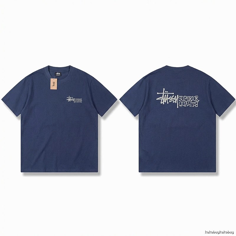 Stussy basic casual dark blue T-shirt