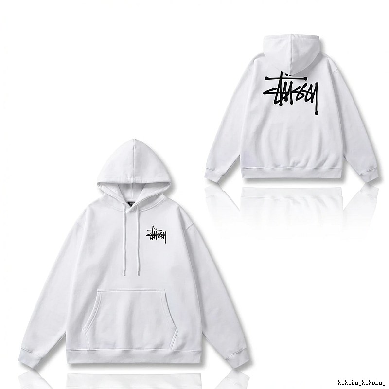 Stussy basic style simple white sweatshirt
