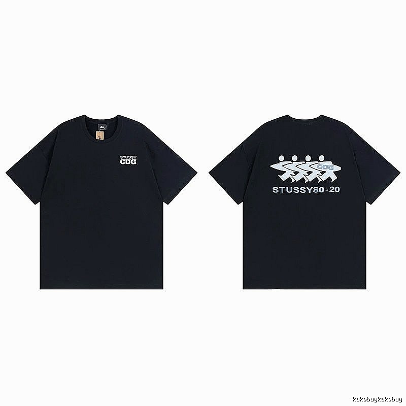 Stussy Black Spider Graphic T-Shirt Modern Fit Logo