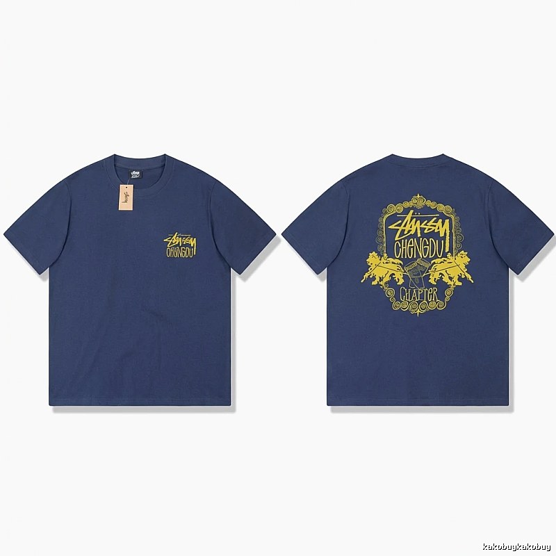Stussy Chengdu Series Deep Blue Trendy T-shirt