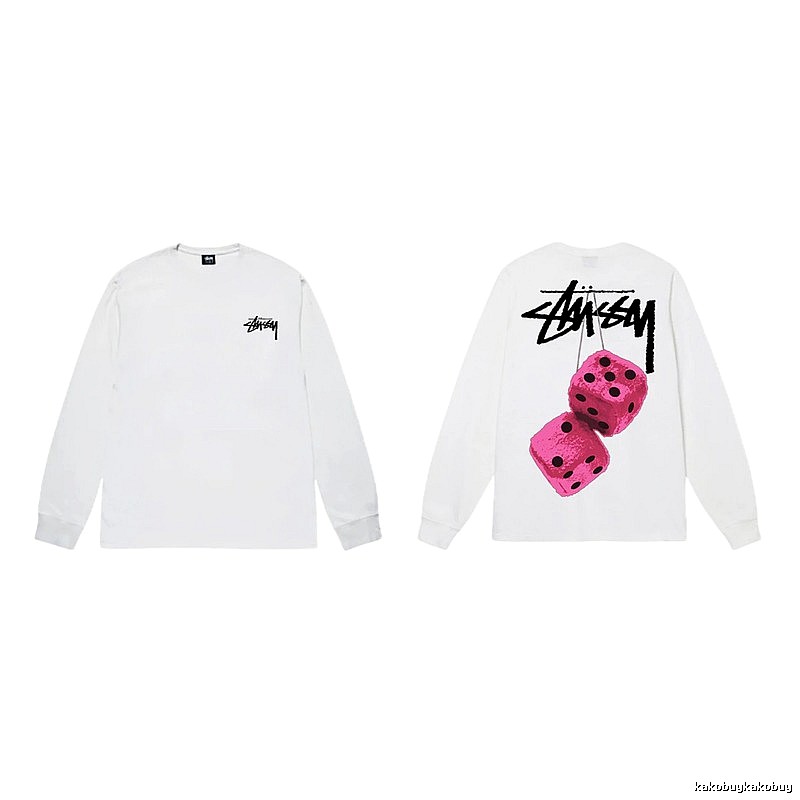 Stussy Dice Pattern White Long-sleeve Shirt