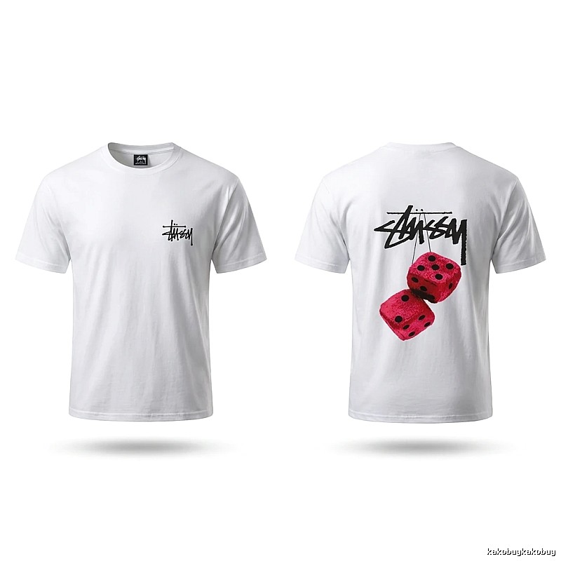 Stussy Dice Print White T-shirt