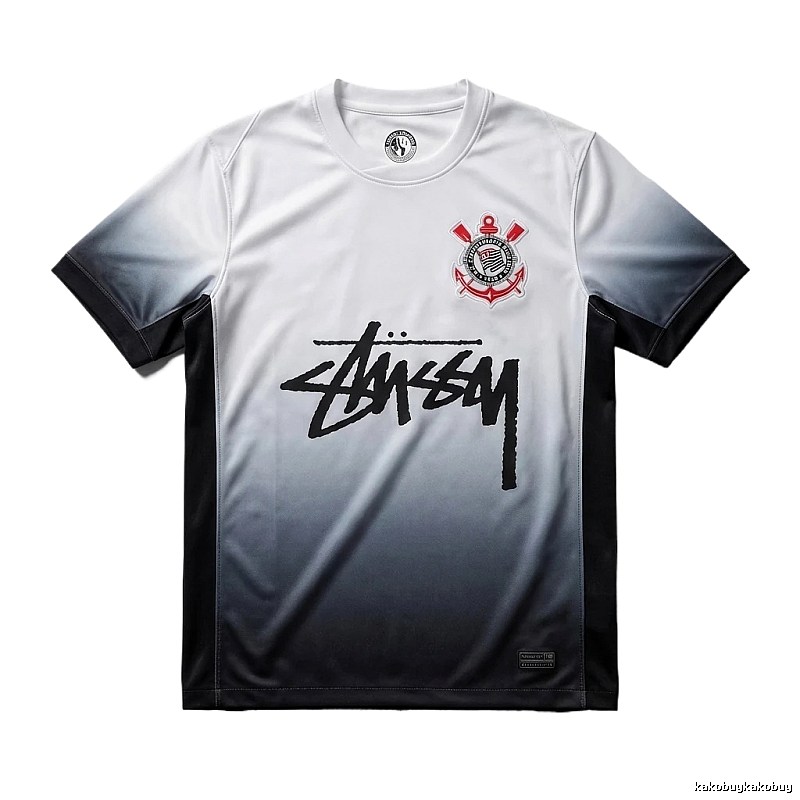 Stussy gradient style white and black T-shirt