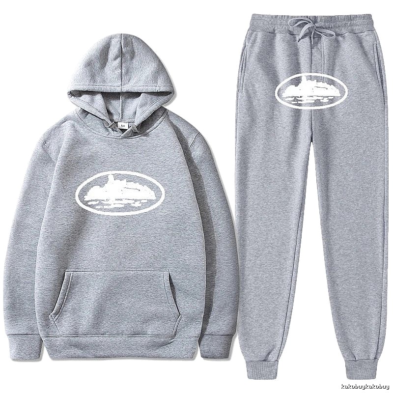 Stussy Light Gray Tracksuit Set Layered Outfit Logo