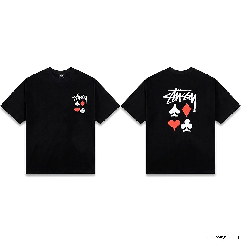 Stussy playing card style black T-shirt