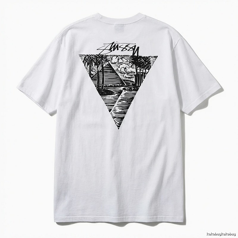 Stussy triangle print white T-shirt