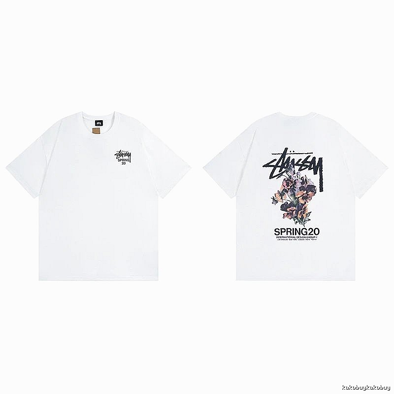 Stussy White Spider Graphic T-Shirt Gift Ready Logo