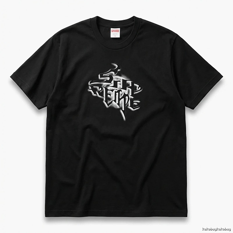 Supreme Flame Wind Black T - Shirt