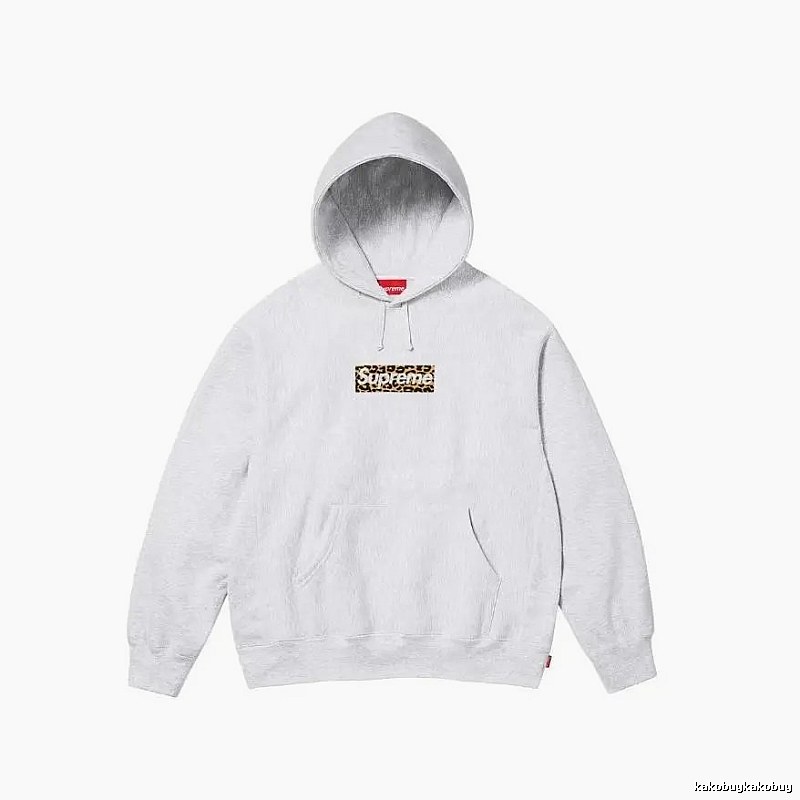 Supreme Resort Logo hoodie Gray Red Oversized for Travel Looks