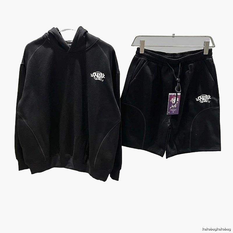 SynaWorld Trendy Cool Black Hooded Set