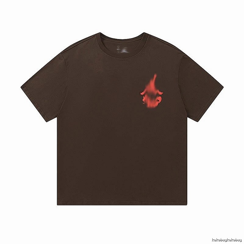 Travis Scott Easy Match Graphic T-shirt Brown Travis Scott for Leisure Wear