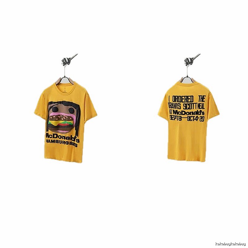 Travis Scott x McDonald's Co-branded Street Style Yellow T-Shirt