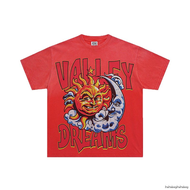 Valley Sun & Moon Vintage Red Short-sleeve T-shirt