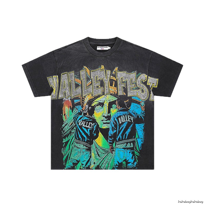 ValleyFest Vintage Street Distressed Black T-Shirt