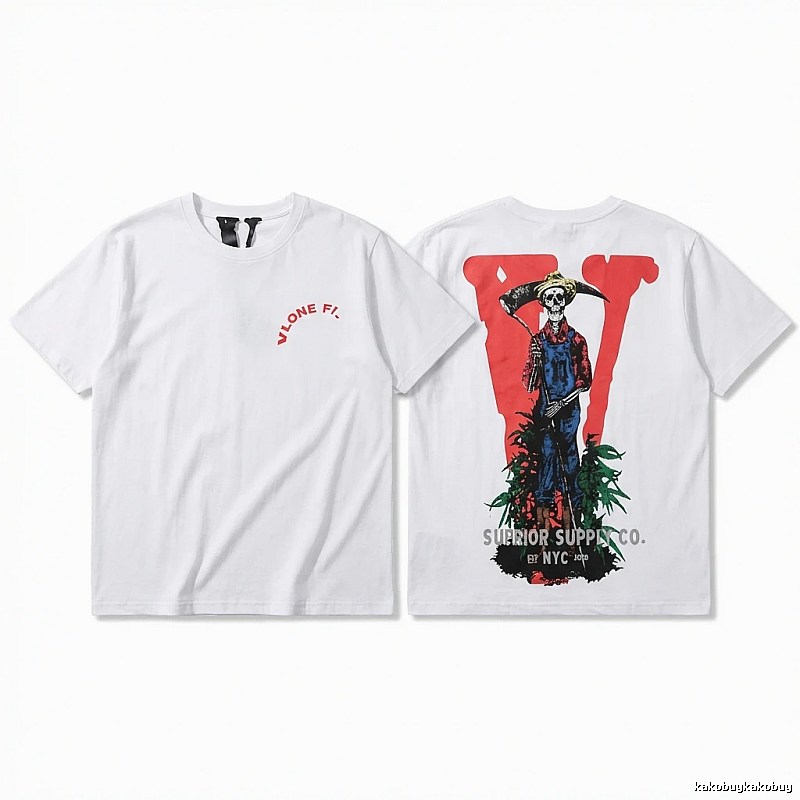 Vlone Skull Print White T-shirt