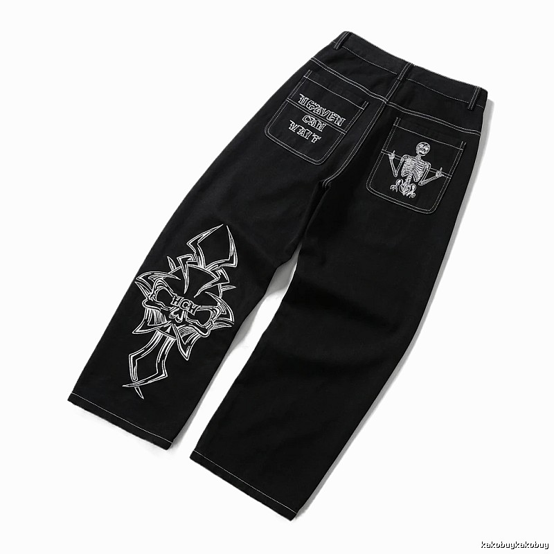 Y2K-style black jeans