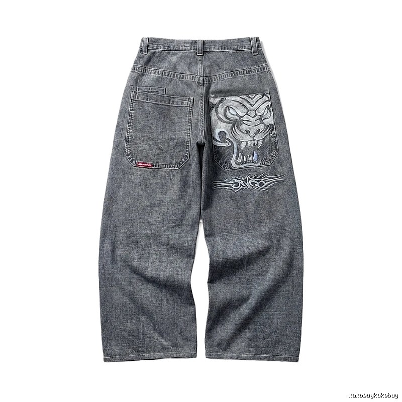 Y2K style blue jeans