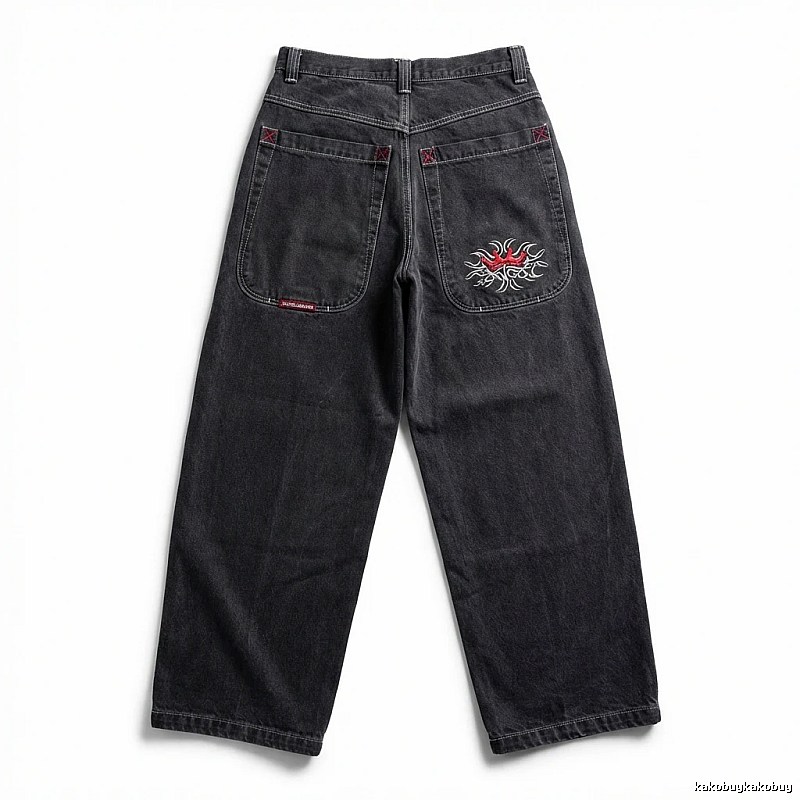 Y2K style retro black jeans